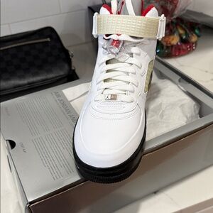 Nike Air Jordan White and Red Sneakers